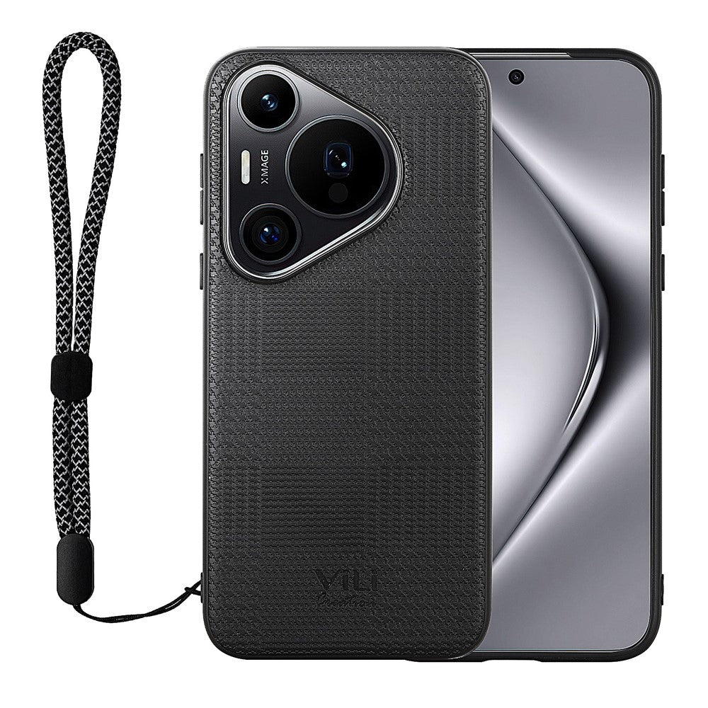 VILI TH Series for Huawei Pura 70 Pro / 70 Pro+ Slim Case PU+PC+TPU Phone Cover with Wrist Strap