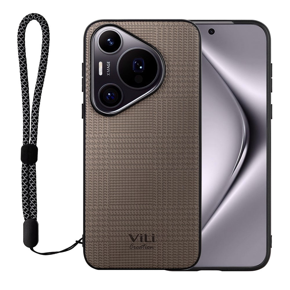 VILI TH-serien Huawei Pura 70-etui i læderbeklædt TPU + PC med skridsikker tekstur, mobilcover