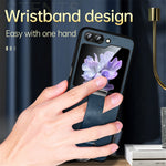 SULADA Fashion Series for Samsung Galaxy Z Flip7 FE 5G / Z Flip6 5G Case Wristband Kickstand Leather+PC Phone Cover