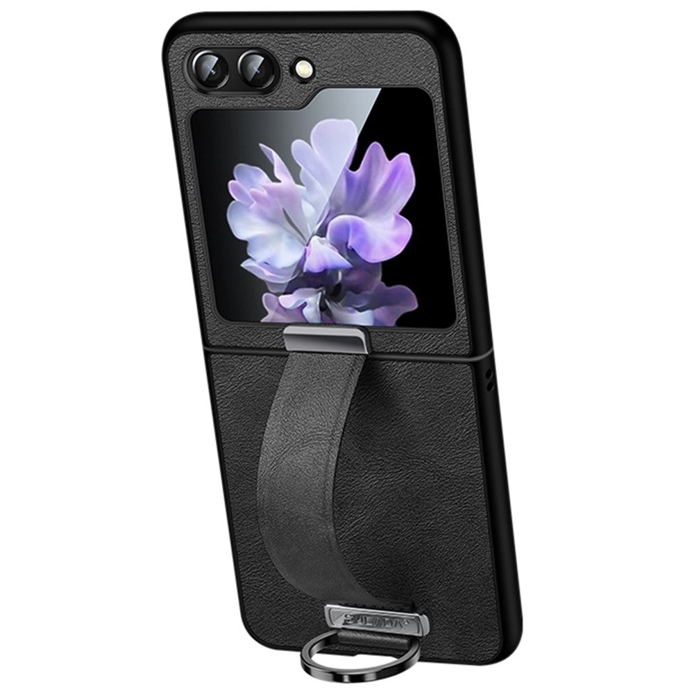 SULADA Fashion Series for Samsung Galaxy Z Flip7 FE 5G / Z Flip6 5G Case Wristband Kickstand Leather+PC Phone Cover