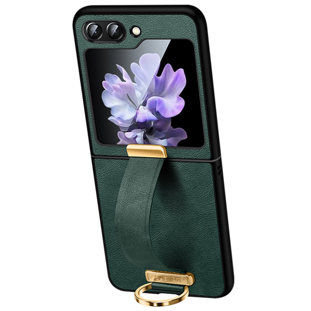 SULADA Fashion Series for Samsung Galaxy Z Flip7 FE 5G / Z Flip6 5G Case Wristband Kickstand Leather+PC Phone Cover