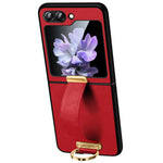 SULADA Fashion Series for Samsung Galaxy Z Flip7 FE 5G / Z Flip6 5G Case Wristband Kickstand Leather+PC Phone Cover