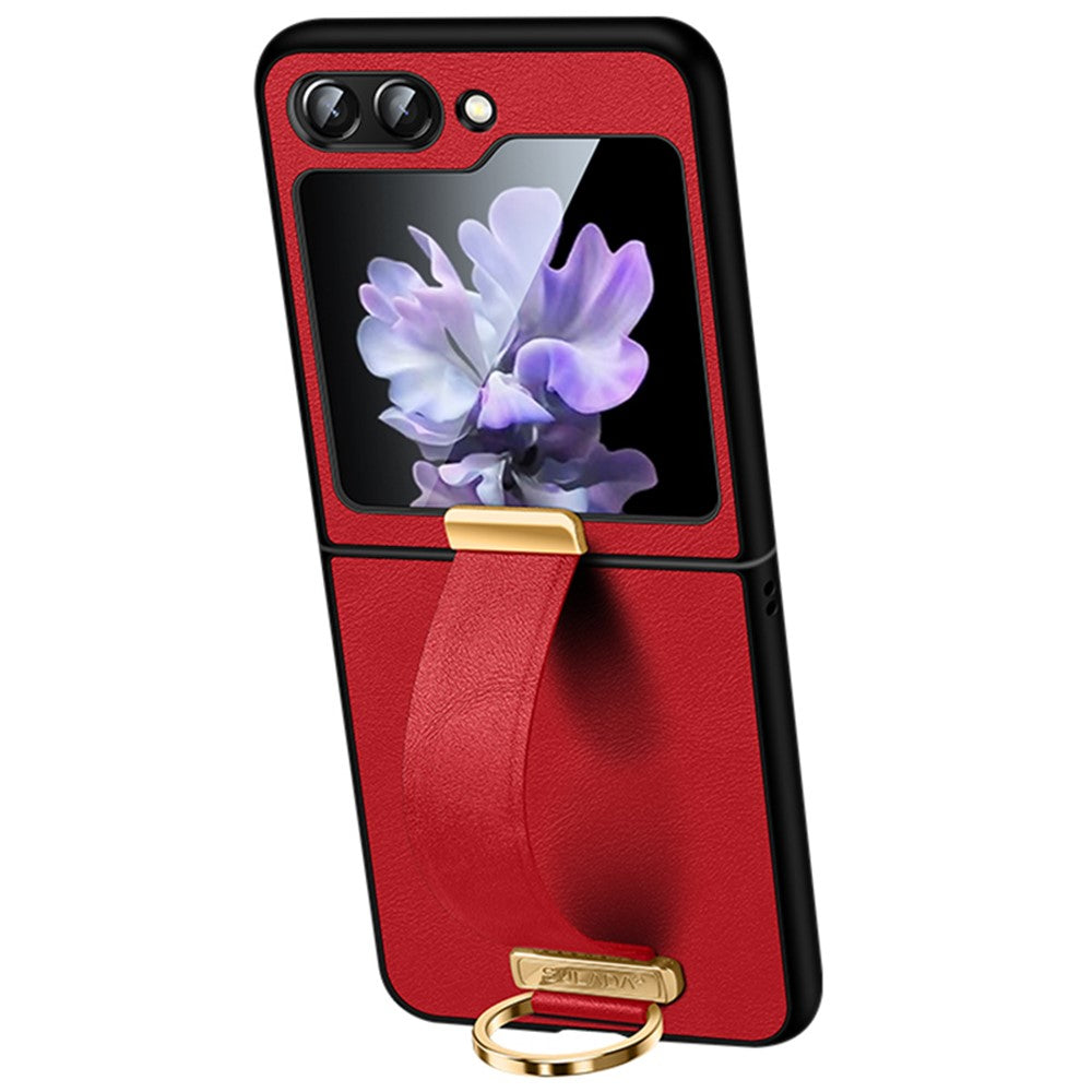 SULADA Fashion Series for Samsung Galaxy Z Flip7 FE 5G / Z Flip6 5G Case Wristband Kickstand Leather+PC Phone Cover