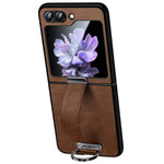 SULADA Fashion Series for Samsung Galaxy Z Flip7 FE 5G / Z Flip6 5G Case Wristband Kickstand Leather+PC Phone Cover