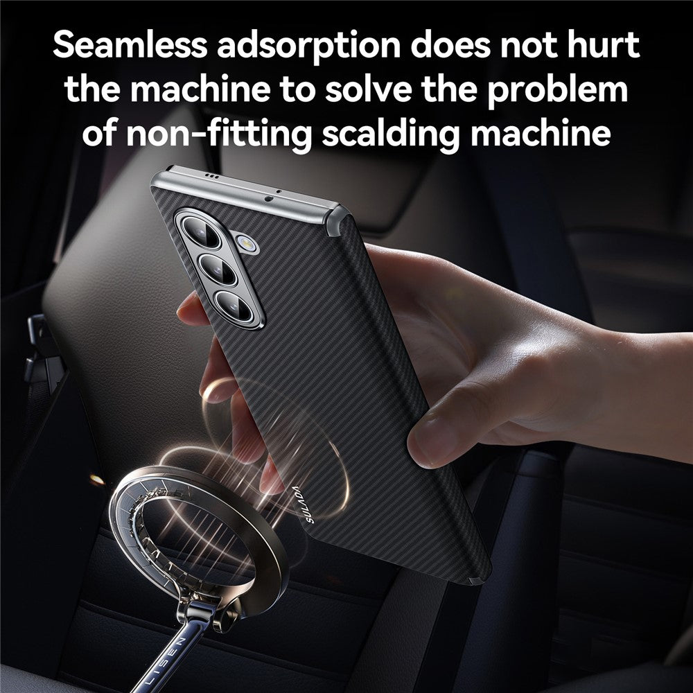 SULADA For Samsung Galaxy Z Fold5 5G Magnetic Case Leather+PC Phone Cover Automatic Rebound Hinge