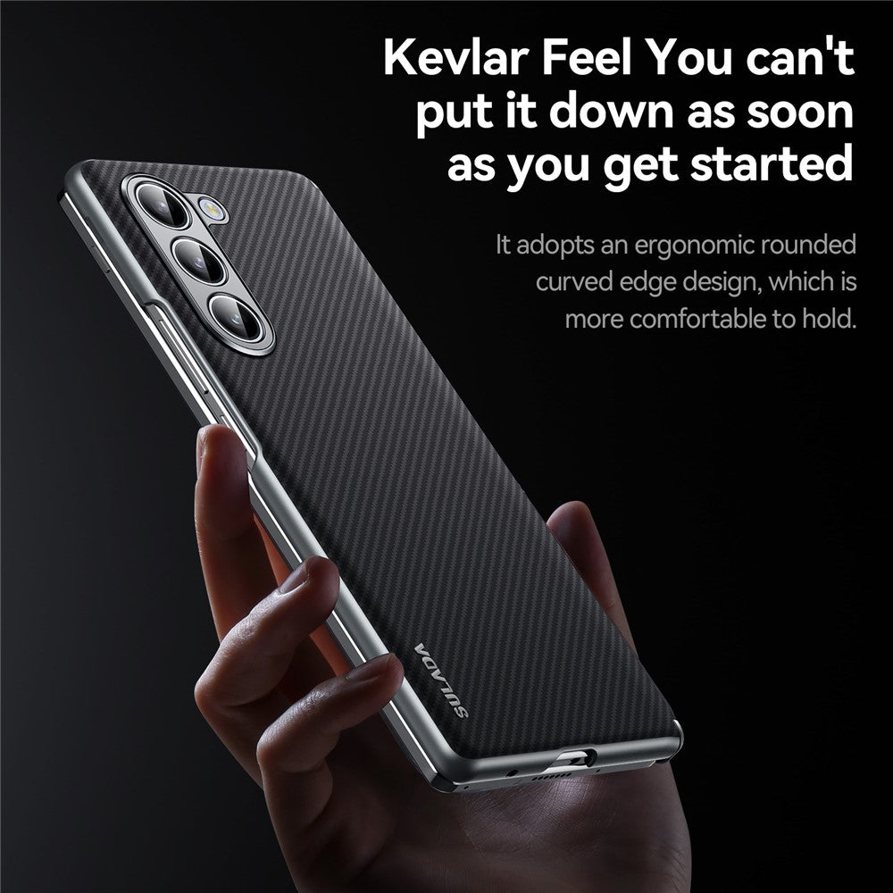 SULADA For Samsung Galaxy Z Fold5 5G Magnetic Case Leather+PC Phone Cover Automatic Rebound Hinge