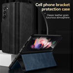 SULADA For Samsung Galaxy Z Fold6 5G Case PU Leather+PC Anti-Drop Stand Phone Case