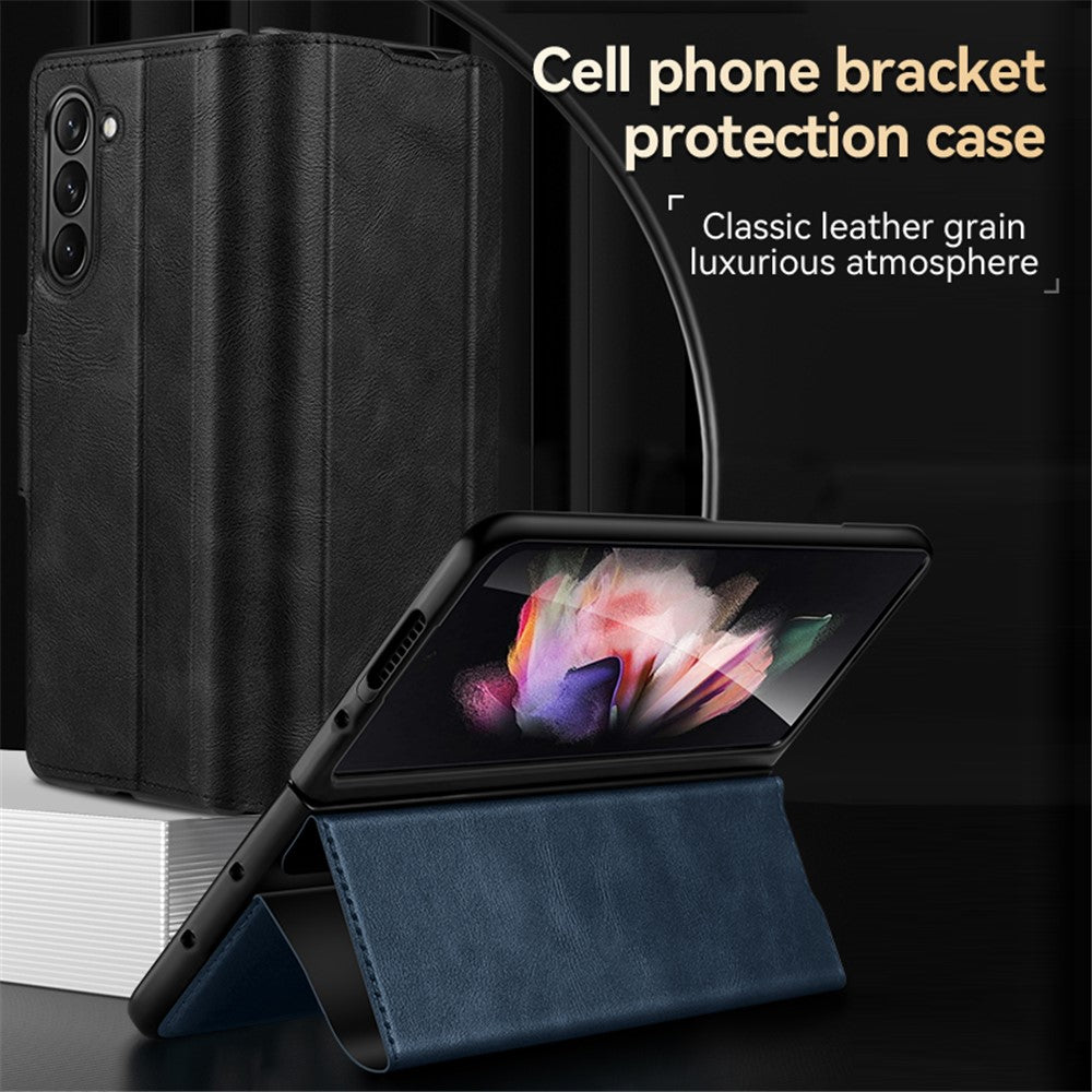 SULADA For Samsung Galaxy Z Fold6 5G Case PU Leather+PC Anti-Drop Stand Phone Case