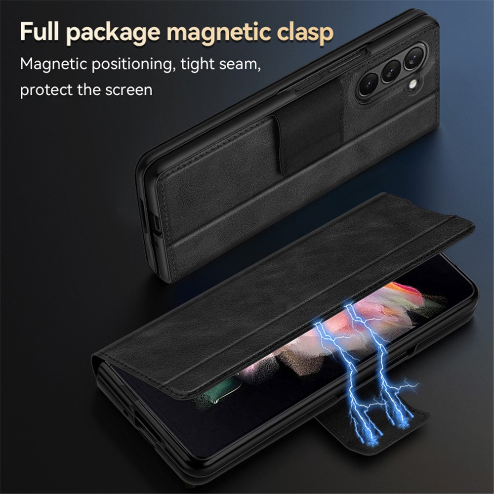 SULADA For Samsung Galaxy Z Fold6 5G Case PU Leather+PC Anti-Drop Stand Phone Case