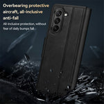 SULADA For Samsung Galaxy Z Fold6 5G Case PU Leather+PC Anti-Drop Stand Phone Case