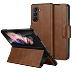 SULADA For Samsung Galaxy Z Fold6 5G Case PU Leather+PC Anti-Drop Stand Phone Case