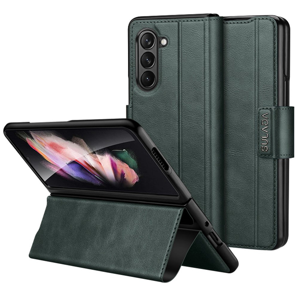 SULADA For Samsung Galaxy Z Fold6 5G Case PU Leather+PC Anti-Drop Stand Phone Case
