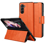 SULADA For Samsung Galaxy Z Fold6 5G Case PU Leather+PC Anti-Drop Stand Phone Case