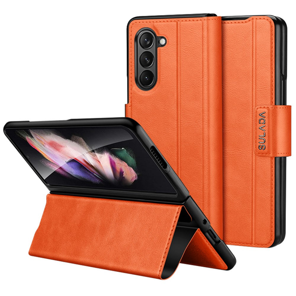 SULADA For Samsung Galaxy Z Fold6 5G Case PU Leather+PC Anti-Drop Stand Phone Case