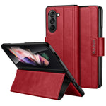 SULADA For Samsung Galaxy Z Fold6 5G Case PU Leather+PC Anti-Drop Stand Phone Case