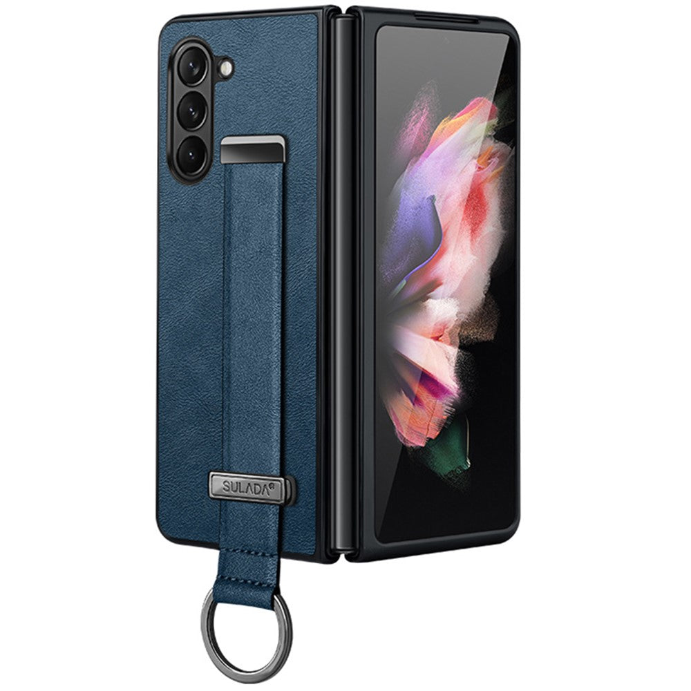 SULADA Fashion Series for Samsung Galaxy Z Fold6 5G Case Strap Kickstand Leather+PC Phone Cover