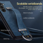 SULADA Fashion Series for Samsung Galaxy Z Fold6 5G Case Strap Kickstand Leather+PC Phone Cover