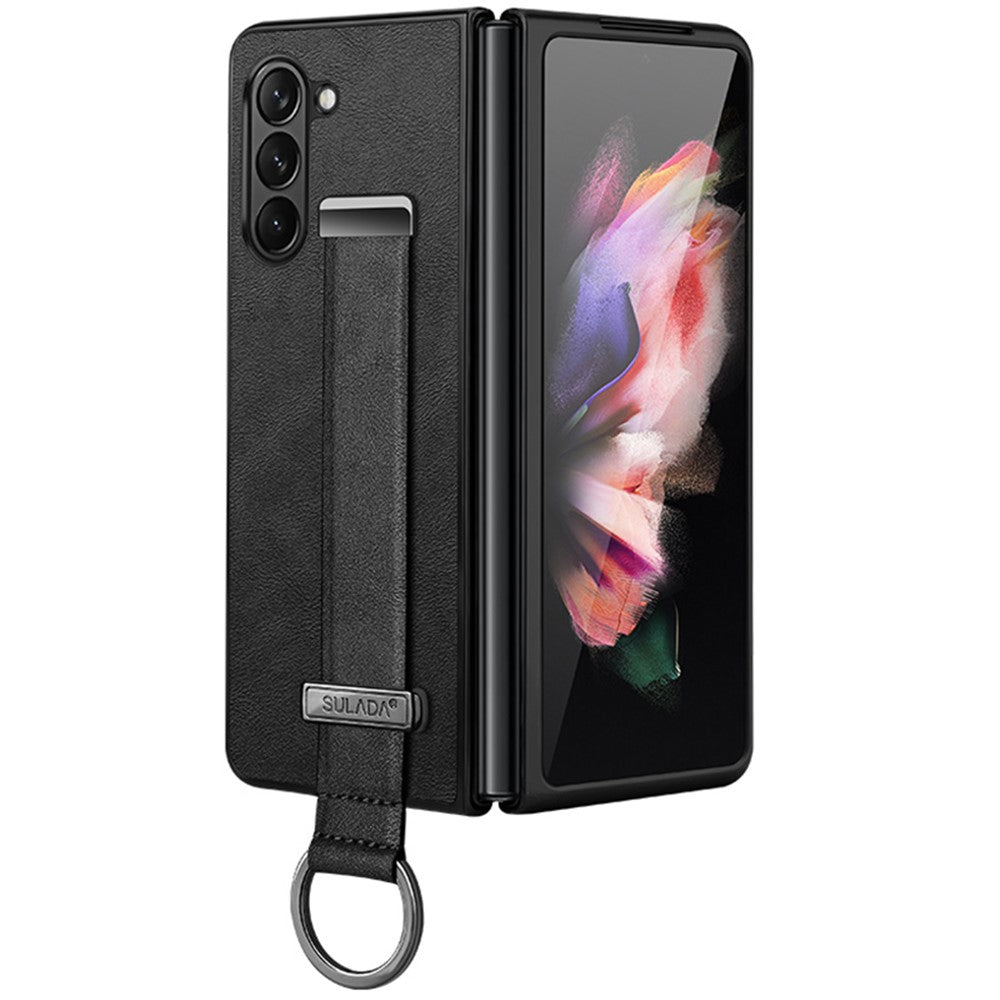SULADA Fashion Series for Samsung Galaxy Z Fold6 5G Case Strap Kickstand Leather+PC Phone Cover