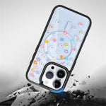 JAUCASE For iPhone 14 Pro Max Case Rhinestone Flower Pattern Phone Cover Compatible with MagSafe