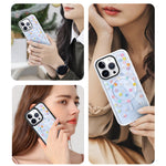 JAUCASE For iPhone 14 Pro Max Case Rhinestone Flower Pattern Phone Cover Compatible with MagSafe