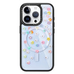 JAUCASE For iPhone 14 Pro Max Case Rhinestone Flower Pattern Phone Cover Compatible with MagSafe
