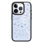 JAUCASE For iPhone 14 Pro Max Case Rhinestone Flower Pattern Phone Cover Compatible with MagSafe