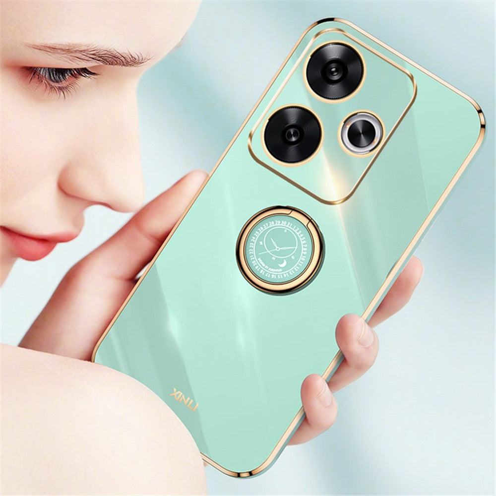 XINLI For Xiaomi Redmi Turbo 3 5G / Poco F6 5G Electroplated Case Soft TPU Cover with Kickstand