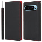 For Google Pixel 9 Pro XL Case Litchi Texture Genuine Cow Leather Phone Cover