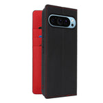 For Google Pixel 9 Pro XL Case Litchi Texture Genuine Cow Leather Phone Cover
