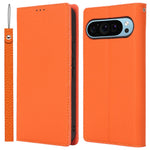 For Google Pixel 9 Pro XL Case Litchi Texture Genuine Cow Leather Phone Cover