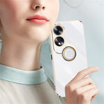 XINLI For Oppo A60 4G Case Kickstand Electroplating Gold Edge TPU Phone Cover
