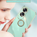 XINLI For Oppo A60 4G Case Kickstand Electroplating Gold Edge TPU Phone Cover
