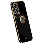 XINLI For Oppo A60 4G Case Kickstand Electroplating Gold Edge TPU Phone Cover