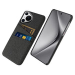 Huawei Pura 70 Pro / Pura 70 Pro+ fodral med korthållare, hårt PC-fodral med tygskydd för mobilen