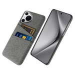 Huawei Pura 70 Pro / Pura 70 Pro+ fodral med korthållare, hårt PC-fodral med tygskydd för mobilen
