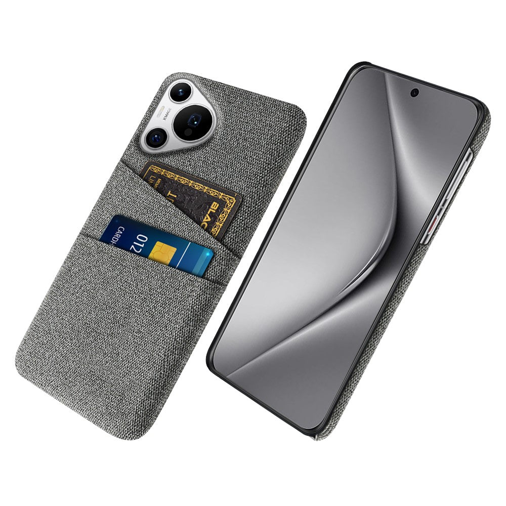 Huawei Pura 70 Pro / Pura 70 Pro+ fodral med korthållare, hårt PC-fodral med tygskydd för mobilen