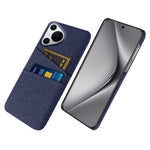 Huawei Pura 70 Pro / Pura 70 Pro+ fodral med korthållare, hårt PC-fodral med tygskydd för mobilen