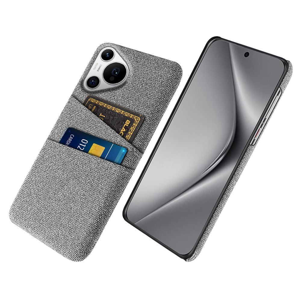 Huawei Pura 70 Pro / Pura 70 Pro+ fodral med korthållare, hårt PC-fodral med tygskydd för mobilen