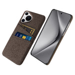 Huawei Pura 70 Pro / Pura 70 Pro+ fodral med korthållare, hårt PC-fodral med tygskydd för mobilen