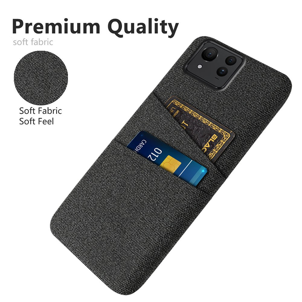 For Asus Zenfone 11 Ultra 5G Case Cloth Texture Anti-Scratch Phone Cover with Card Slots