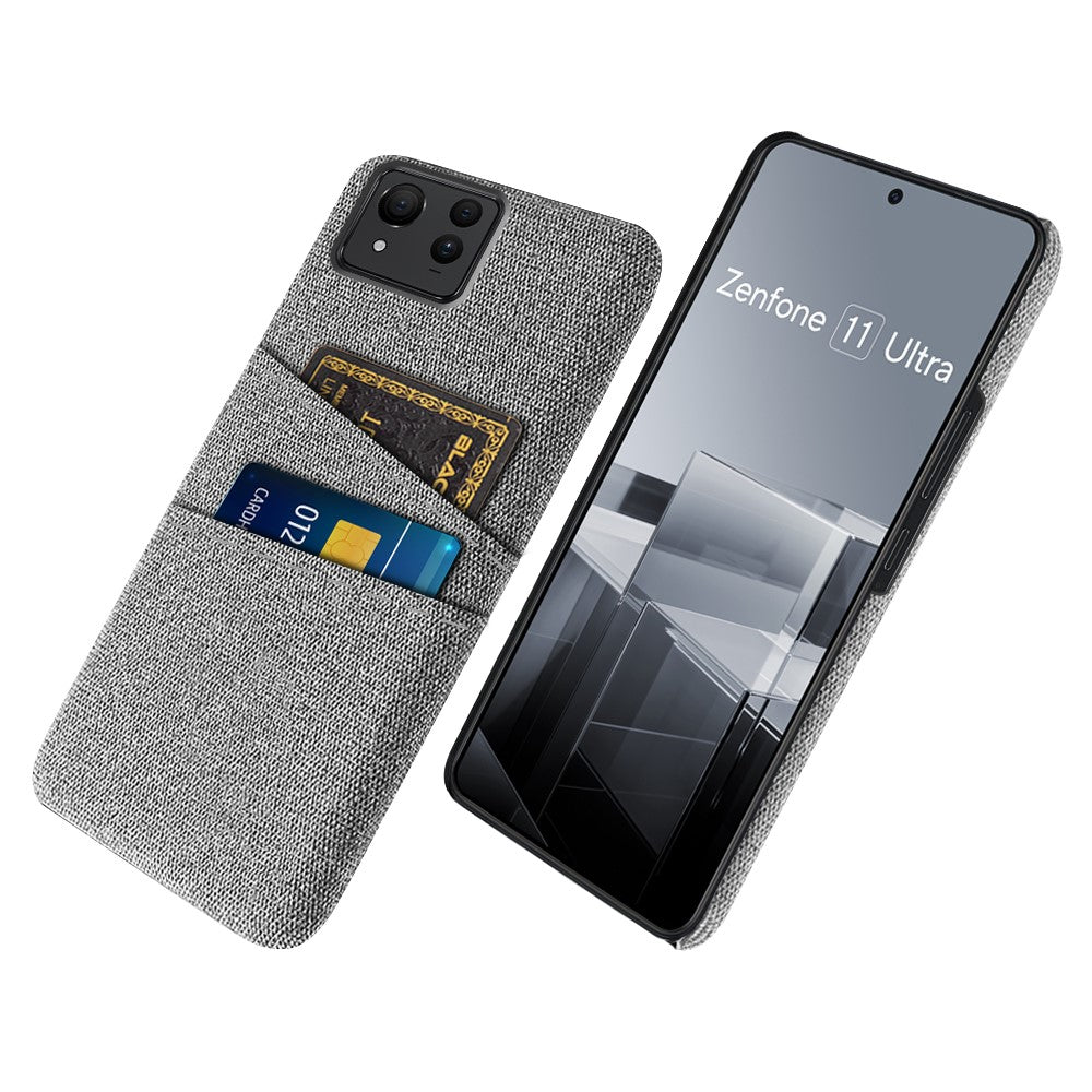 For Asus Zenfone 11 Ultra 5G Case Cloth Texture Anti-Scratch Phone Cover with Card Slots