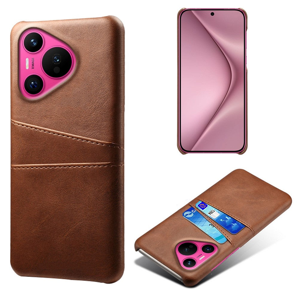 For Huawei Pura 70 Slim Case Card Slots PU+PC Phone Cover