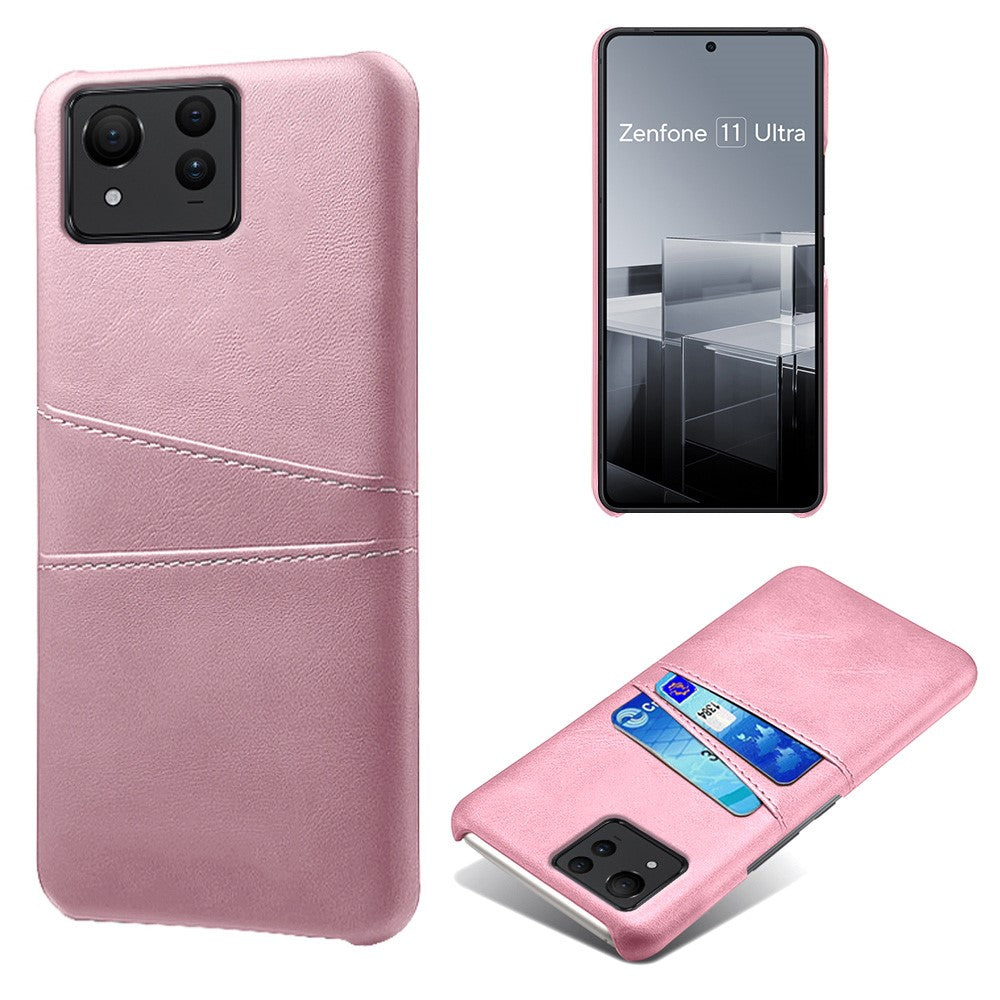 Til Asus Zenfone 11 Ultra 5G Cover Læderbelagt PC Telefoncover med 2 Kortlommer