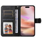 Til iPhone 16 Plus Læderpungcover Kalveskindsstruktur Magnetisk Lås Mobiltelefoncover