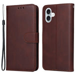 Til iPhone 16 Plus Læderpungcover Kalveskindsstruktur Magnetisk Lås Mobiltelefoncover