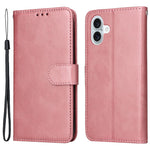Til iPhone 16 Plus Læderpungcover Kalveskindsstruktur Magnetisk Lås Mobiltelefoncover