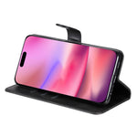 For iPhone 16 Case Zipper Pocket Wallet Shockproof PU Leather Phone Cover