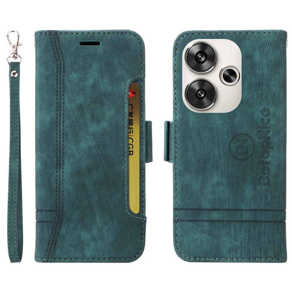 BETOPNICE 001 för Xiaomi Redmi Turbo 3 5G / Poco F6 5G-skal, handväska, läder, flipfodral, mobilskydd
