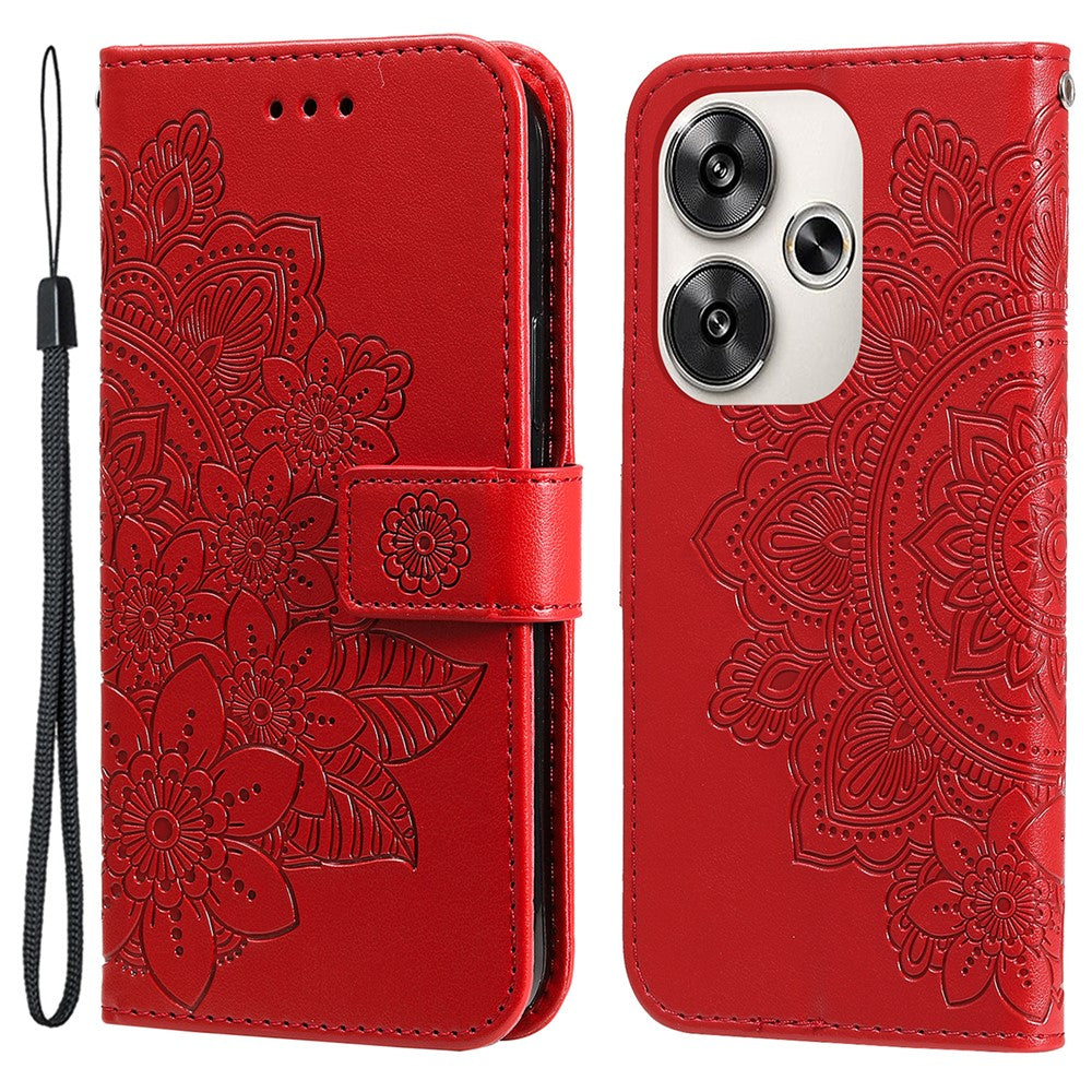 For Xiaomi Redmi Turbo 3 5G / Poco F6 5G Case Floral Pattern PU Leather Wallet Stand Phone Cover