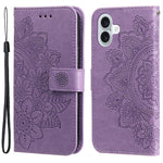 For iPhone 16 Case Floral Pattern PU Leather Wallet Stand Phone Cover